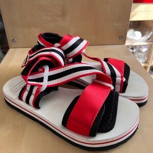 Hunter Red White Black Adjustable Slingback Sandals Size 7 (UK 5)